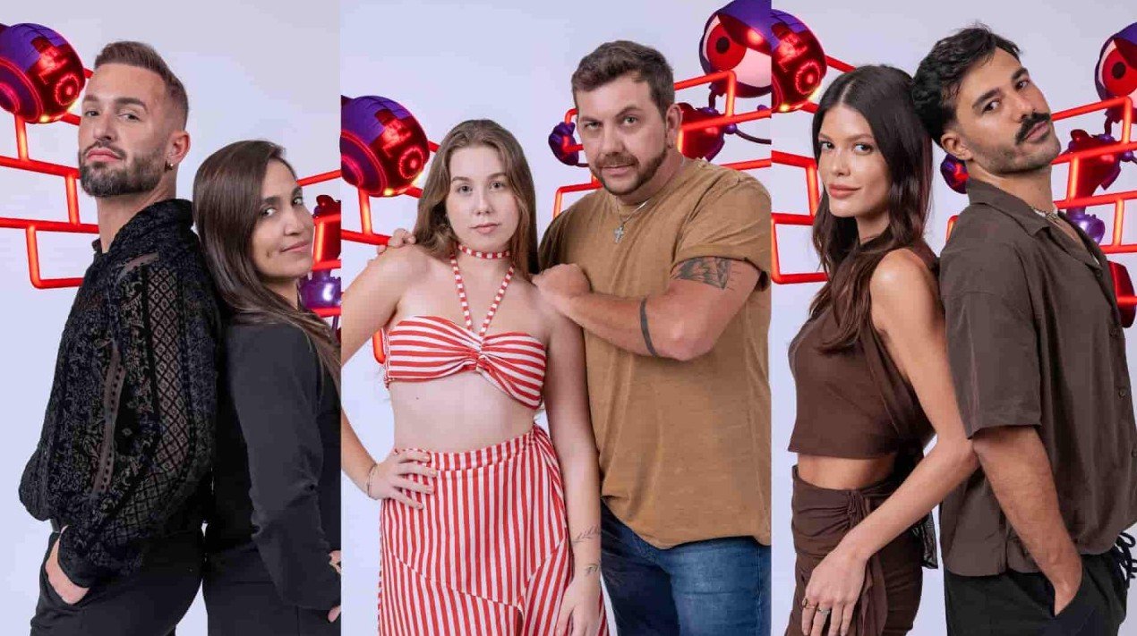 Edilberto e Raissa deixando a casa do BBB25