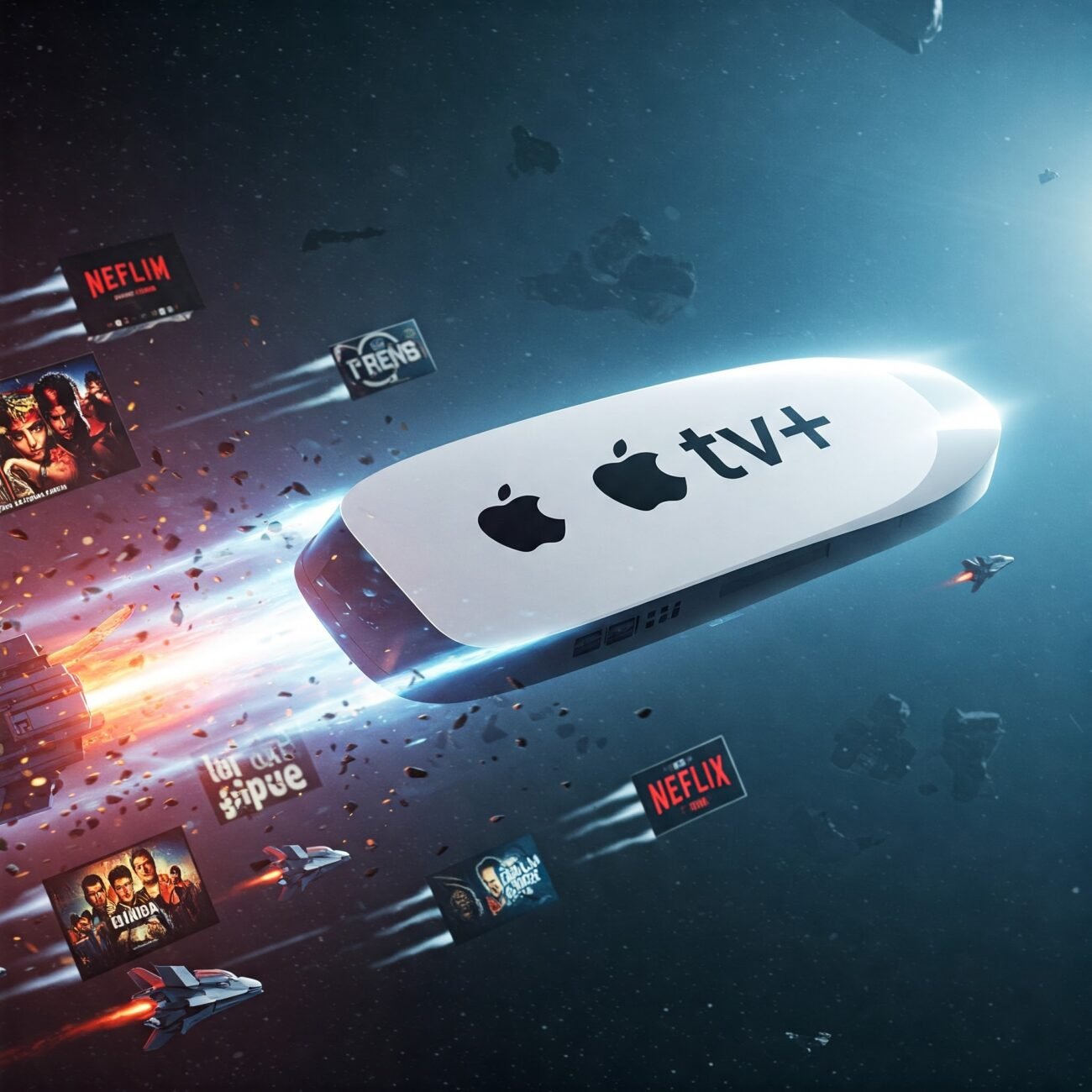 Gráfico mostrando a participação de mercado das principais plataformas de streaming no Brasil, com destaque para a queda do Apple TV+.