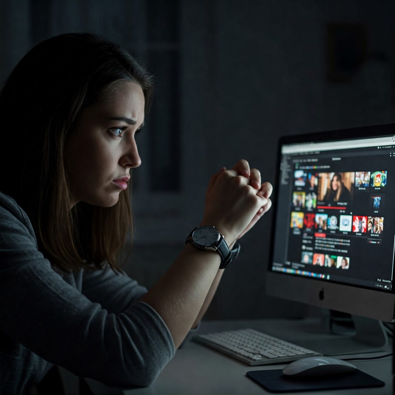 Usuário do YouTube frustrado com anúncio longo e não pulável.